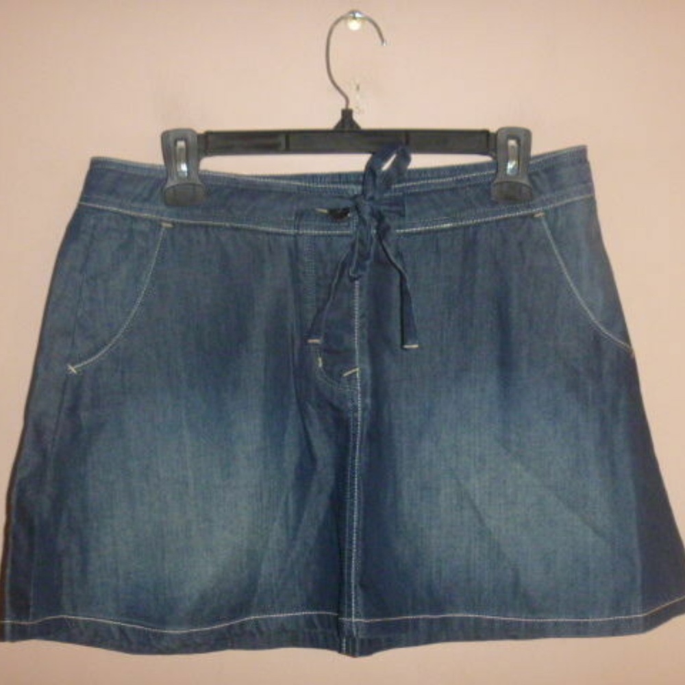 ANTHROPOLOGIE LEVEL 99 DENIM SKATER SKIRT SIZE 27